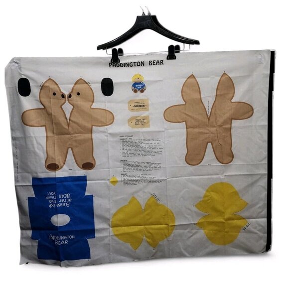 Vtg Paddington Bear Fabric Panel Cut and Sew Eden Toys Spring Ind. 1987 - Picture 1 of 8